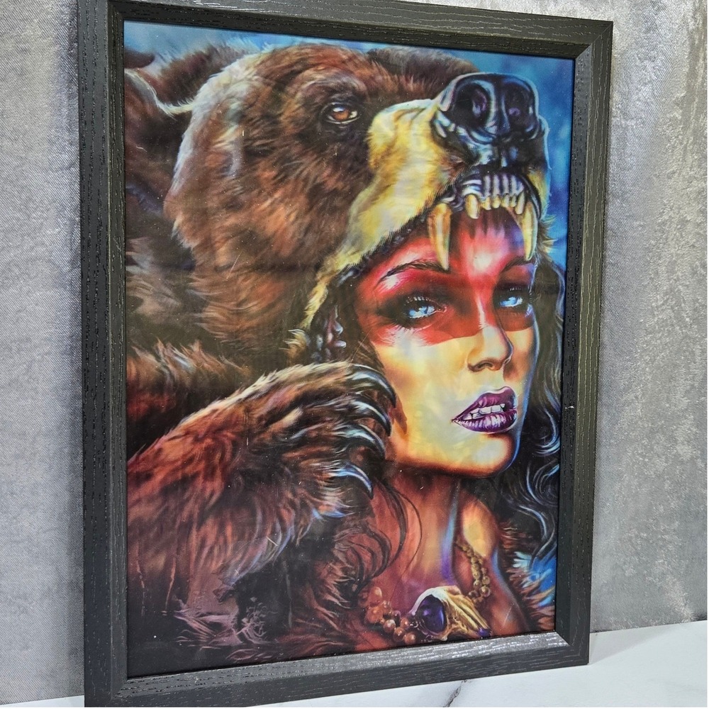 3D Lenticular Motion Wall Art Indigenous Native American Decor 13x17 Framed - Picture 4 of 7